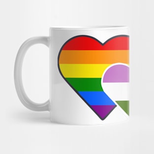 Genderqueer Double Heart Mug